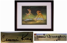Disney Limited Edition Sericel of Bambi and Faline -- Signed by the Actors Who Voiced Bambi and Faline From the Original Bambi Film